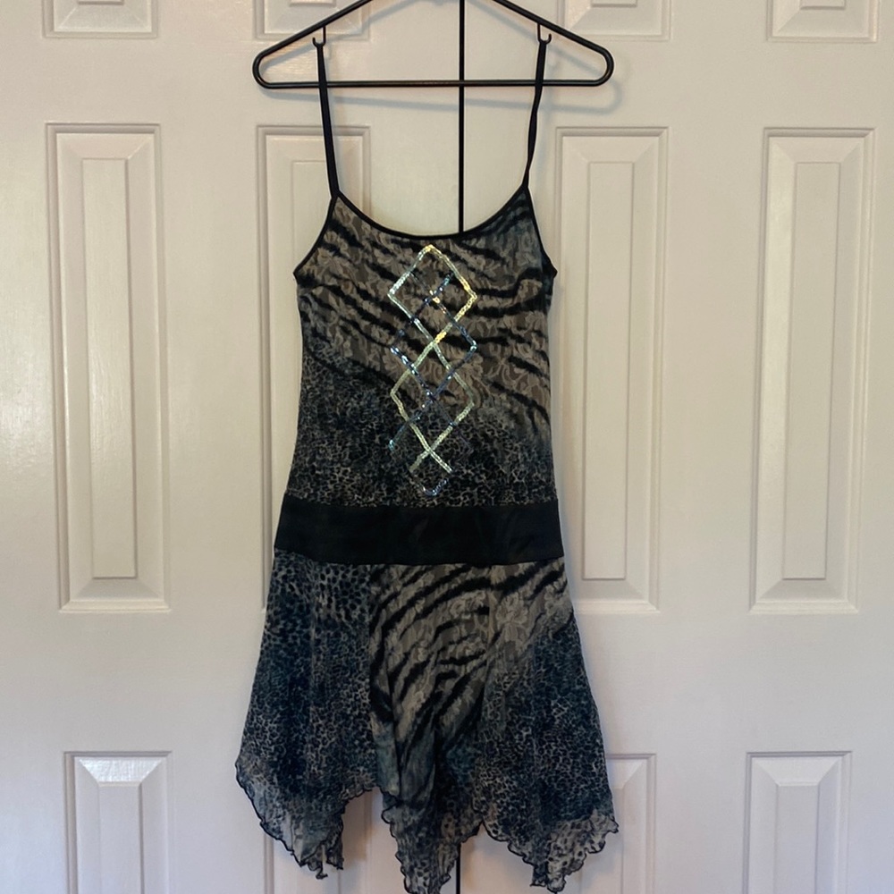 Y2K Lace Animal Print Fairy Dress